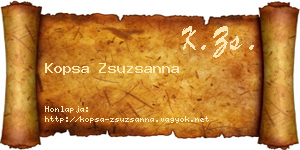 Kopsa Zsuzsanna névjegykártya